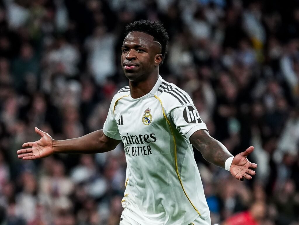 Vinicius Jr en su celebración del gol